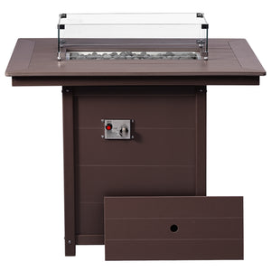 Sedona Rectangular 34" X 46" Counter Fire Pit Table