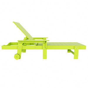 Malibu Modern All-Weather Outdoor Reclining Sun Lounger With Arm Rests & Wheels