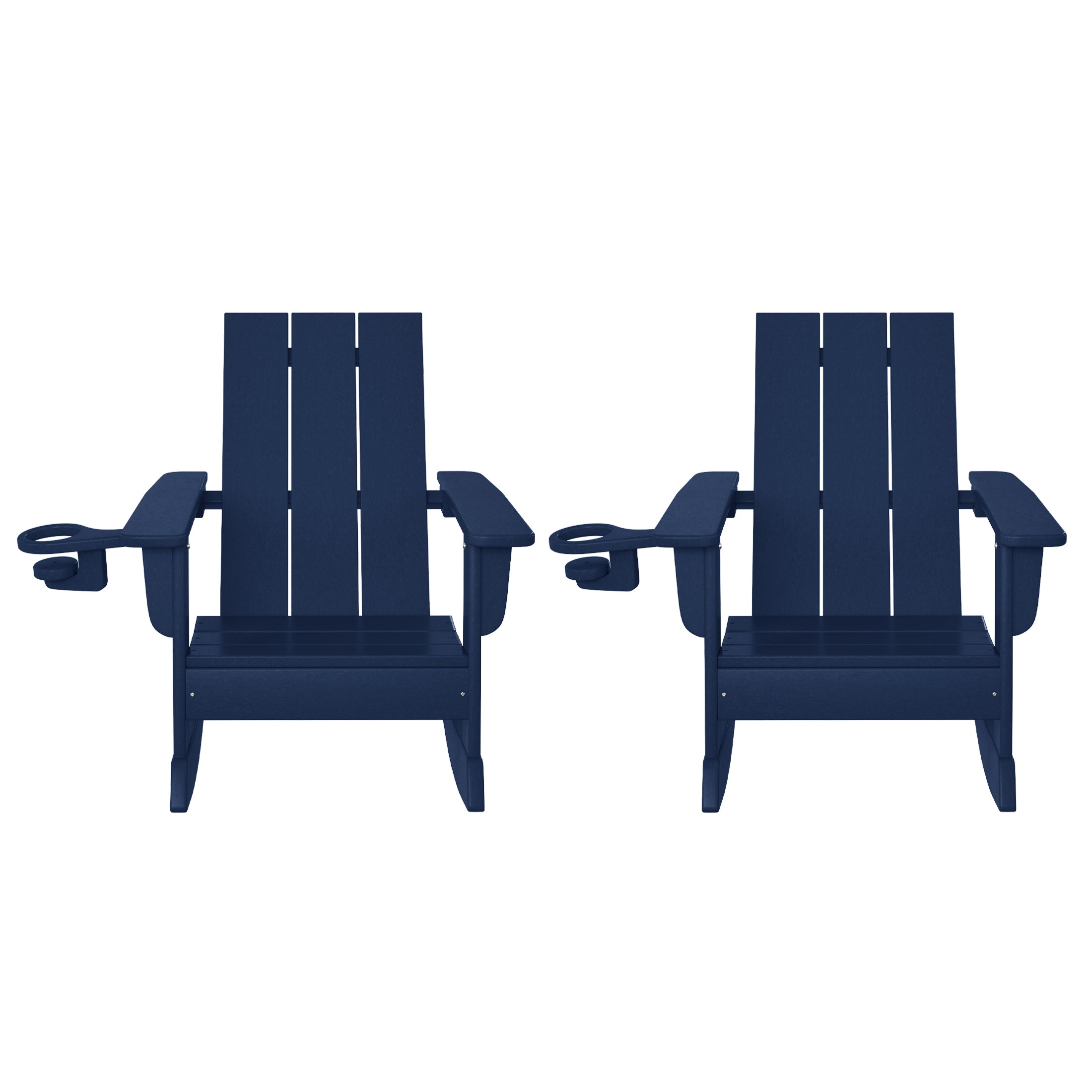 Tiny Terraces Kids Modern Adirondack Rocking Chair with Cup Holder (Set of 2)