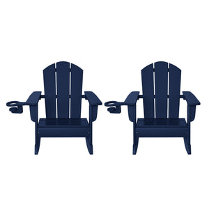 Tiny Terraces Kids Adirondack Rocking Chair with Cup Holder (Set of 2)