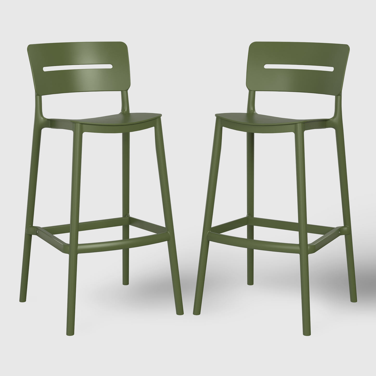 POLYTRENDS™ Copenhagen Lys Indoor Stackable Bar Stool, 29.5" Seat Height (Set of 2)