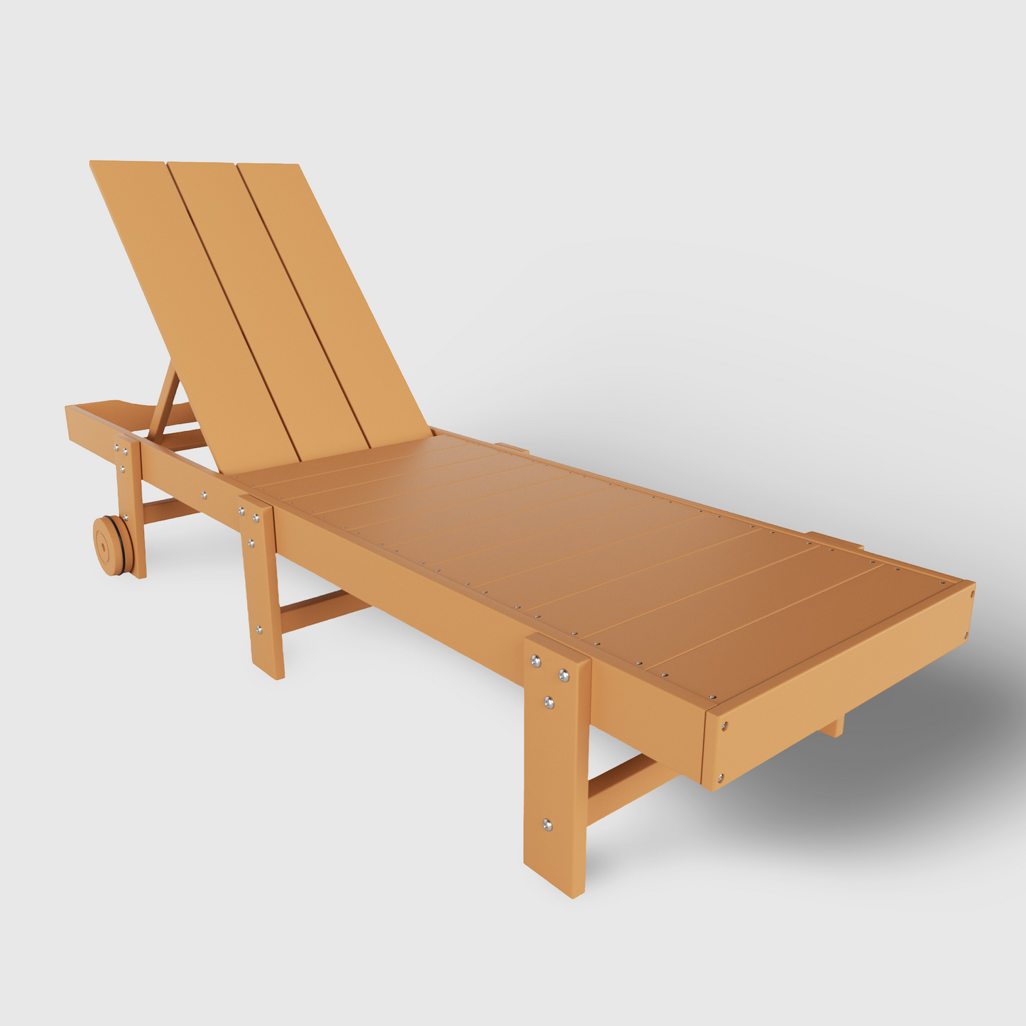 POLYTRENDS™ Malibu Modern All-Weather Outdoor Reclining Sun Lounger With Wheels