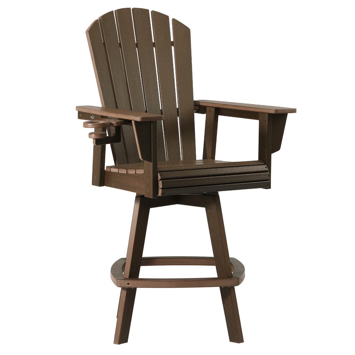 Heritage Ridge Adirondack Swivel Bar Chair With Cup Holder