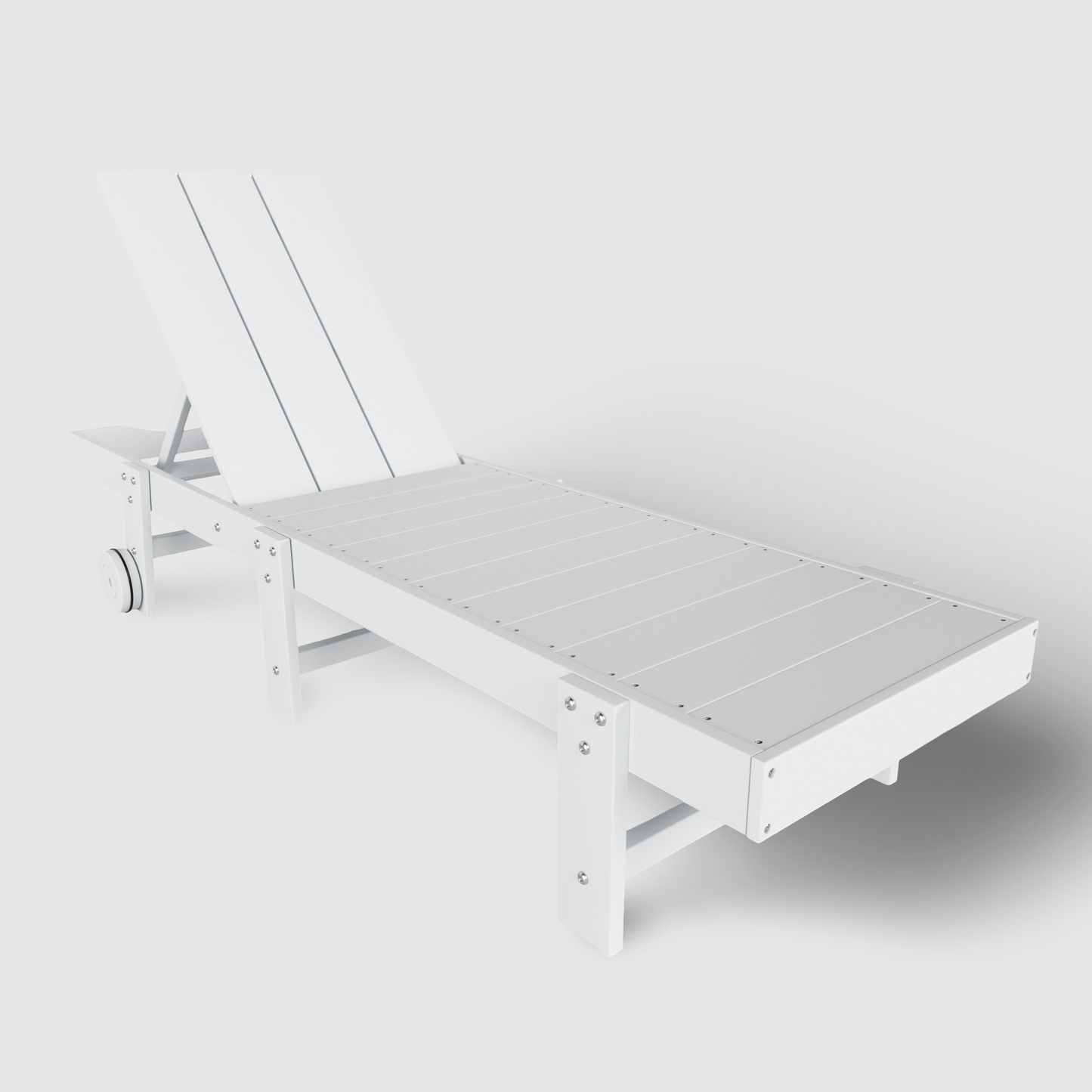 POLYTRENDS™ Malibu Modern All-Weather Outdoor Reclining Sun Lounger With Wheels