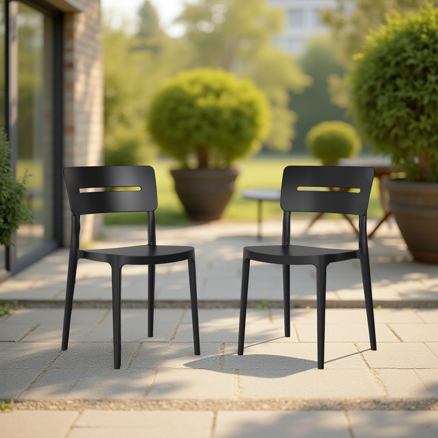 POLYTRENDS™ Copenhagen Lys All-Weather Indoor/Outdoor Stackable Dining Chair (Set of 2)
