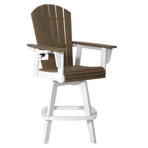 Heritage Ridge Adirondack Swivel Bar Chair With Cup Holder