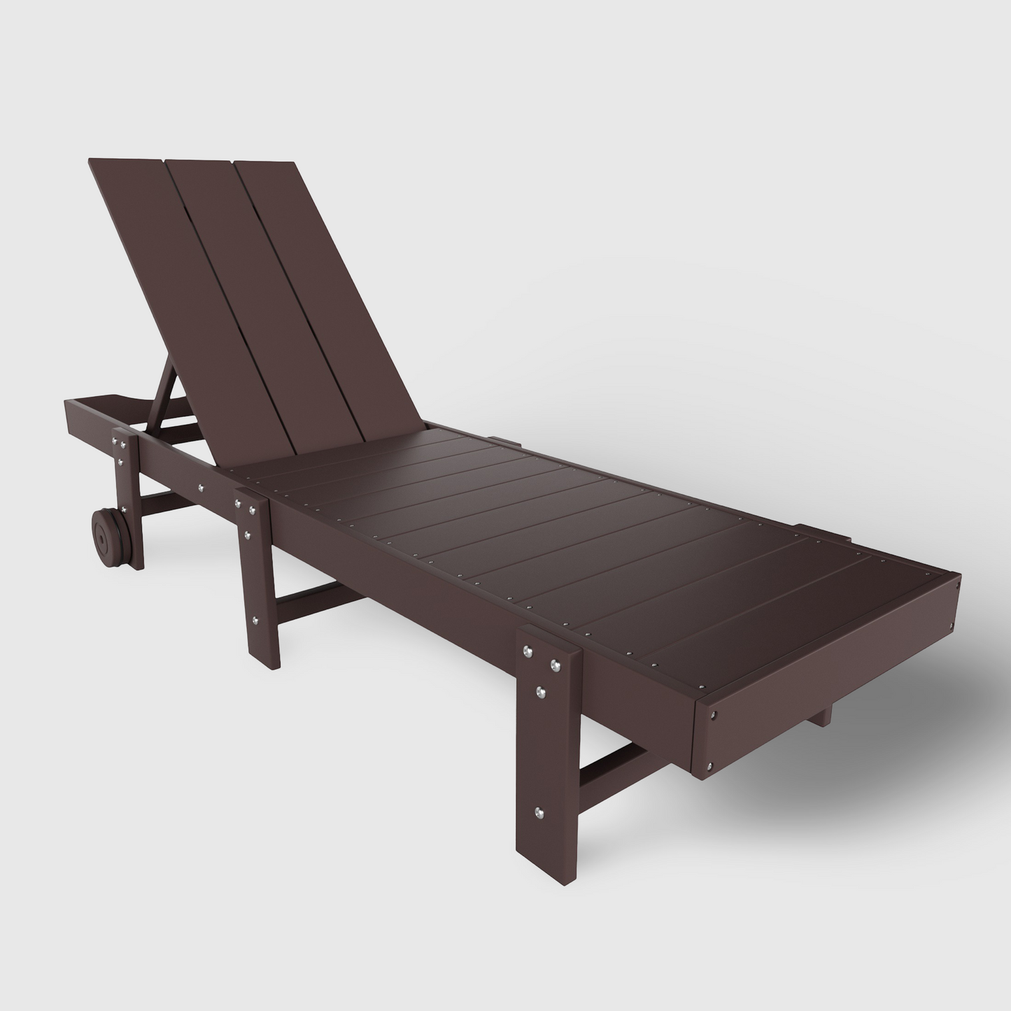 POLYTRENDS™ Malibu Modern All-Weather Outdoor Reclining Sun Lounger With Wheels