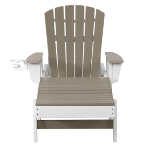 Heritage Ridge Adirondack Chaise Lounge with Arms and Wheels With Cup Holder