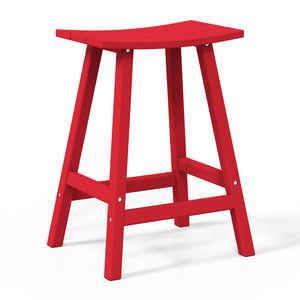 Stockholm All-Weather Outdoor Saddle Counter Stool (24" Height)
