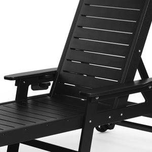 Santa Barbara Reclining Chaise Lounge with Cup Holder and Wheels