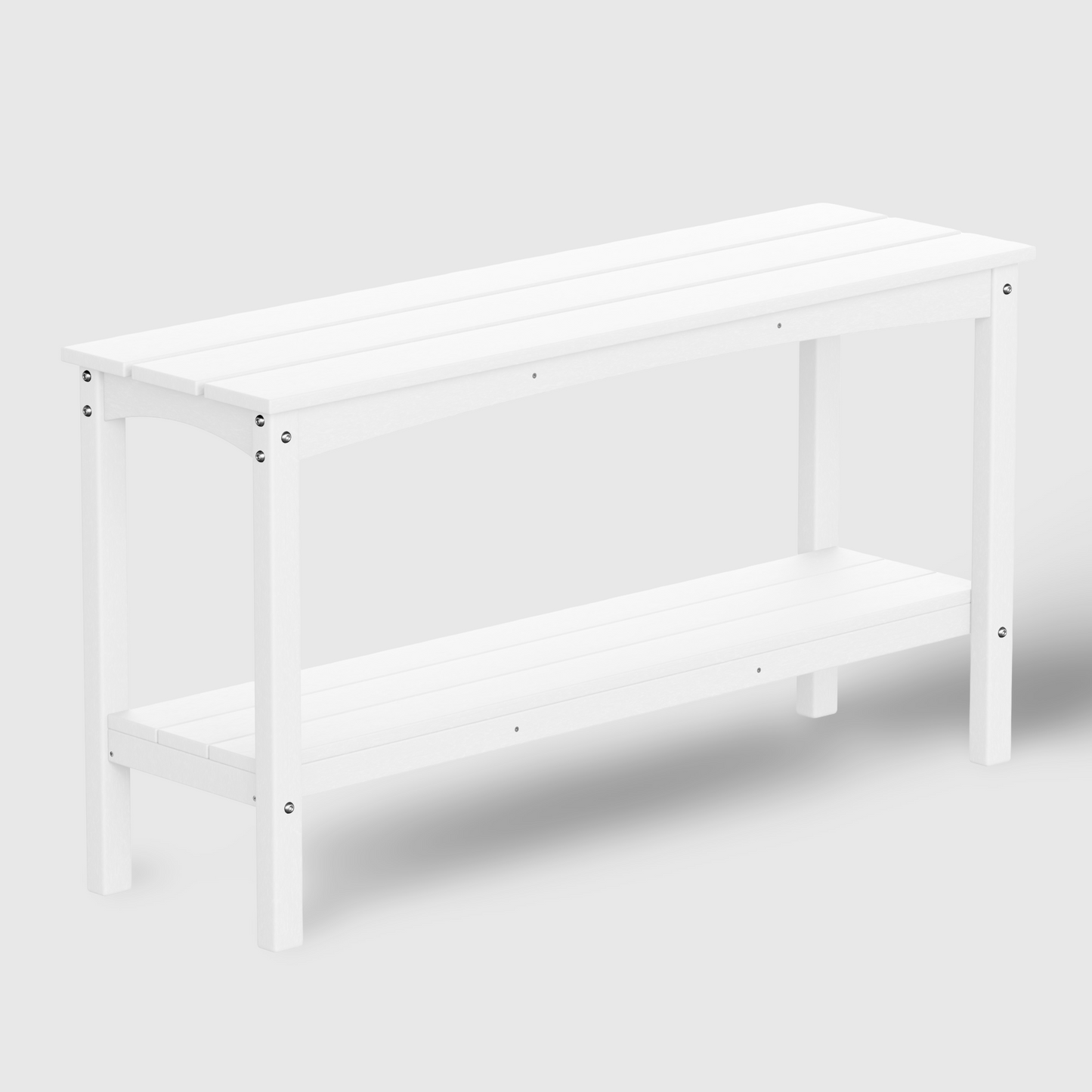 POLYTRENDS™ Tuscany All-Weather Outdoor Two Shelf Patio Bar Console Table (55" Wide)