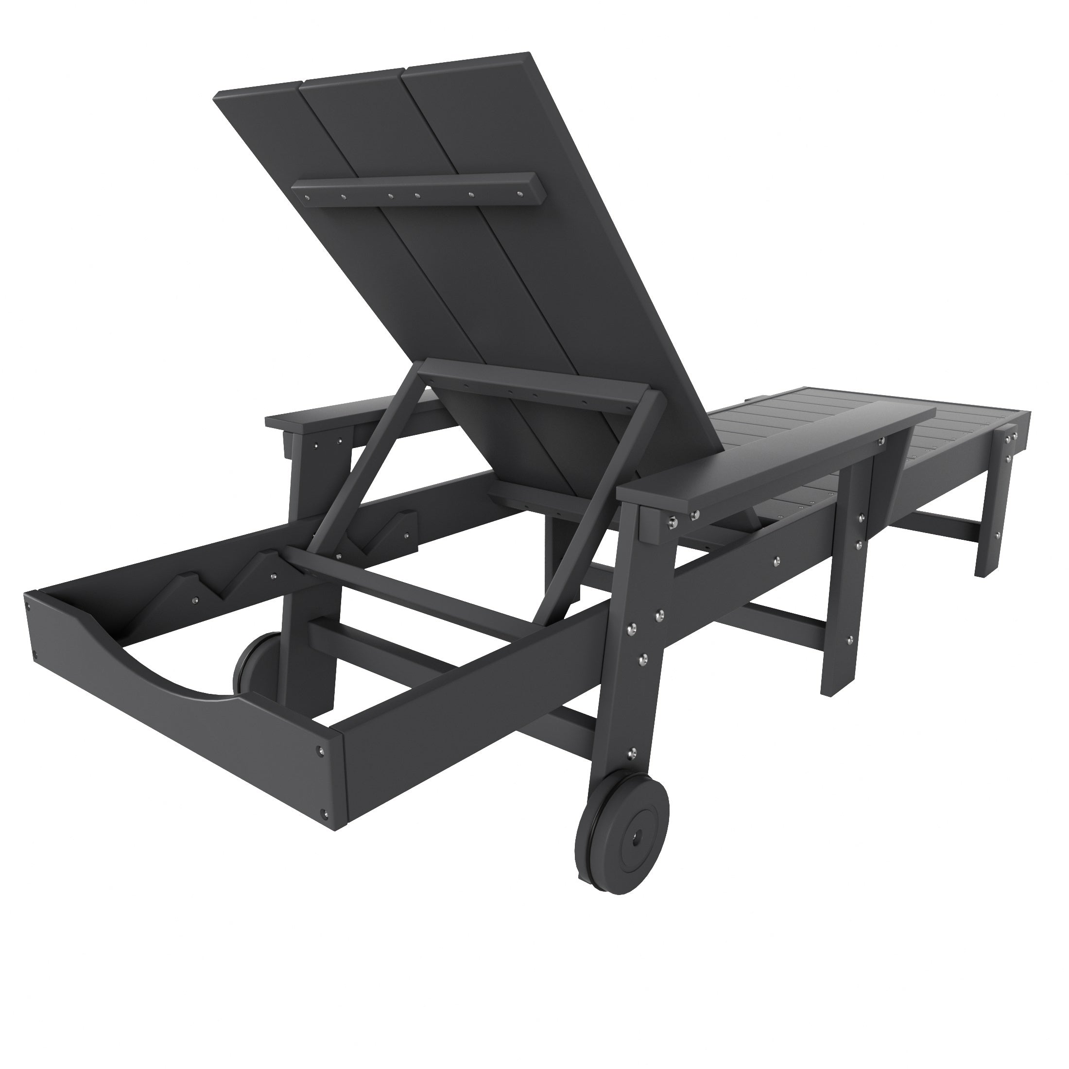 Malibu Modern All-Weather Outdoor Reclining Sun Lounger With Arm Rests & Wheels