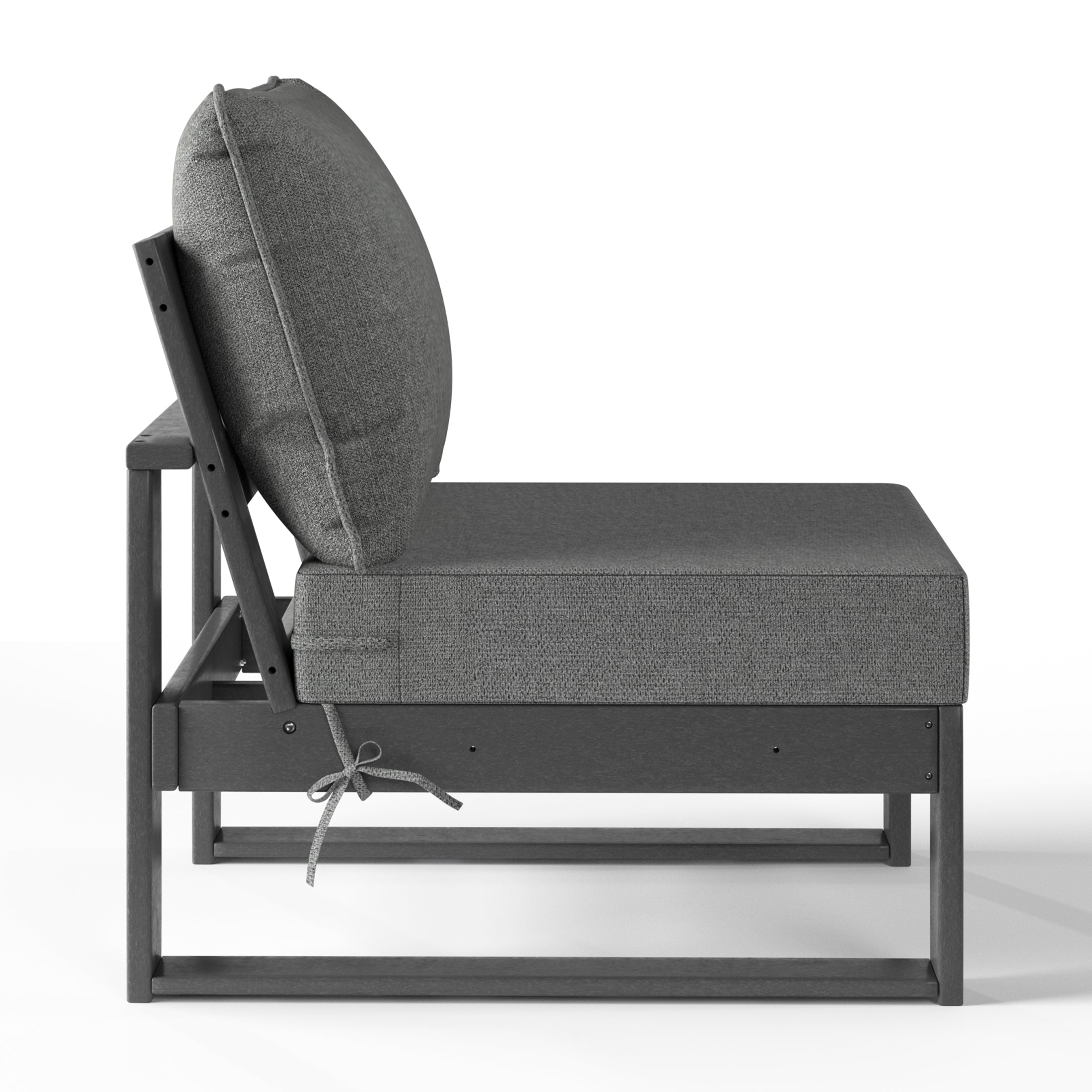 Signature All-Weather Outdoor Modular Deep Seating Cushioned Side Chair (Center Sectional Seat)