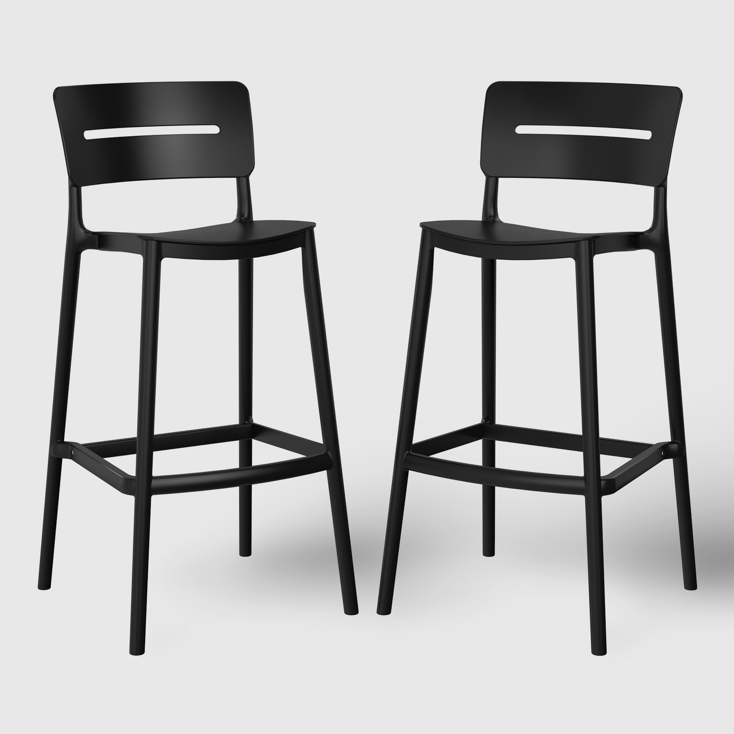 POLYTRENDS™ Copenhagen Lys Indoor Stackable Bar Stool, 29.5" Seat Height (Set of 2)