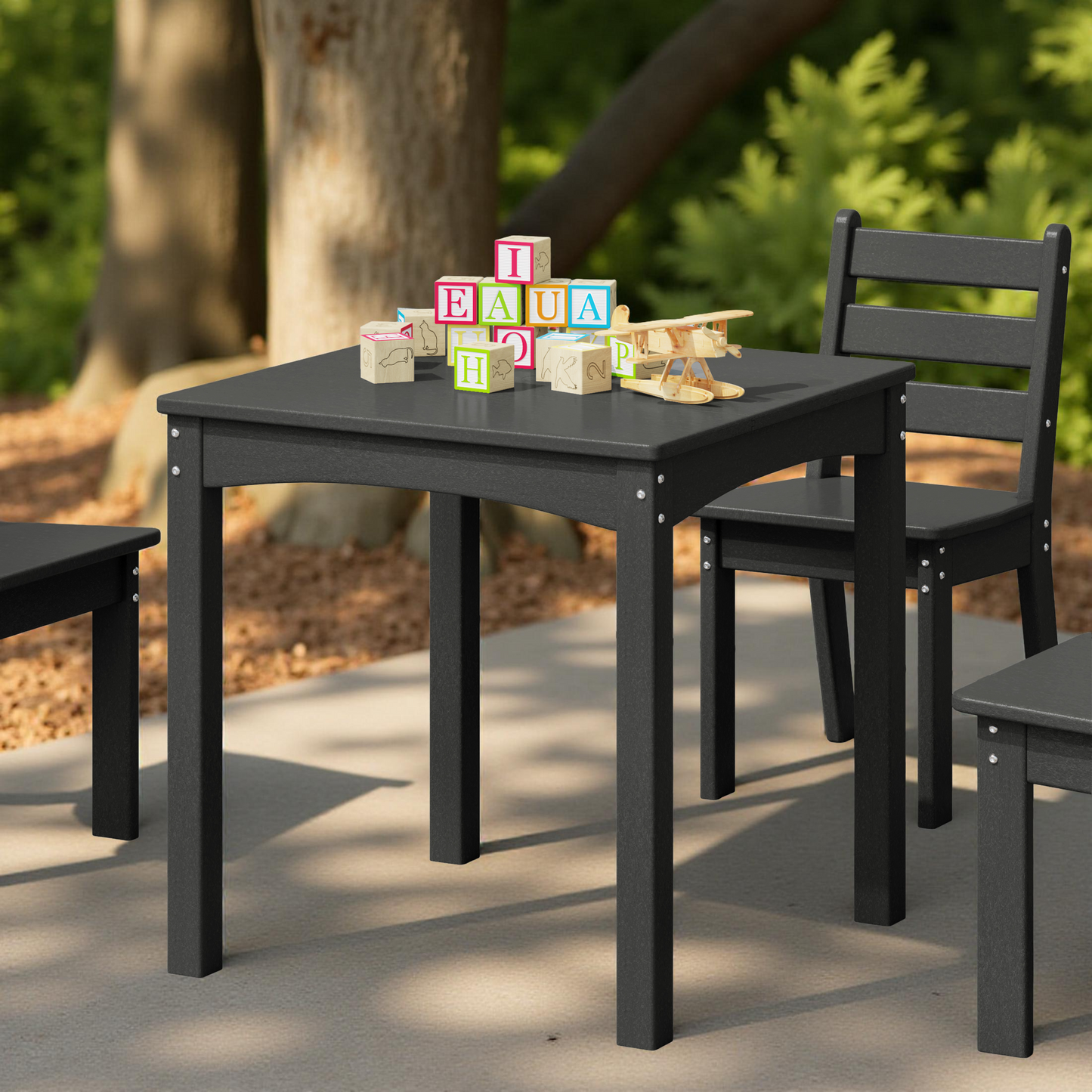 POLYTRENDS™ Tiny Terraces Kids' All-Weather Outdoor Dining Table (24" Top)