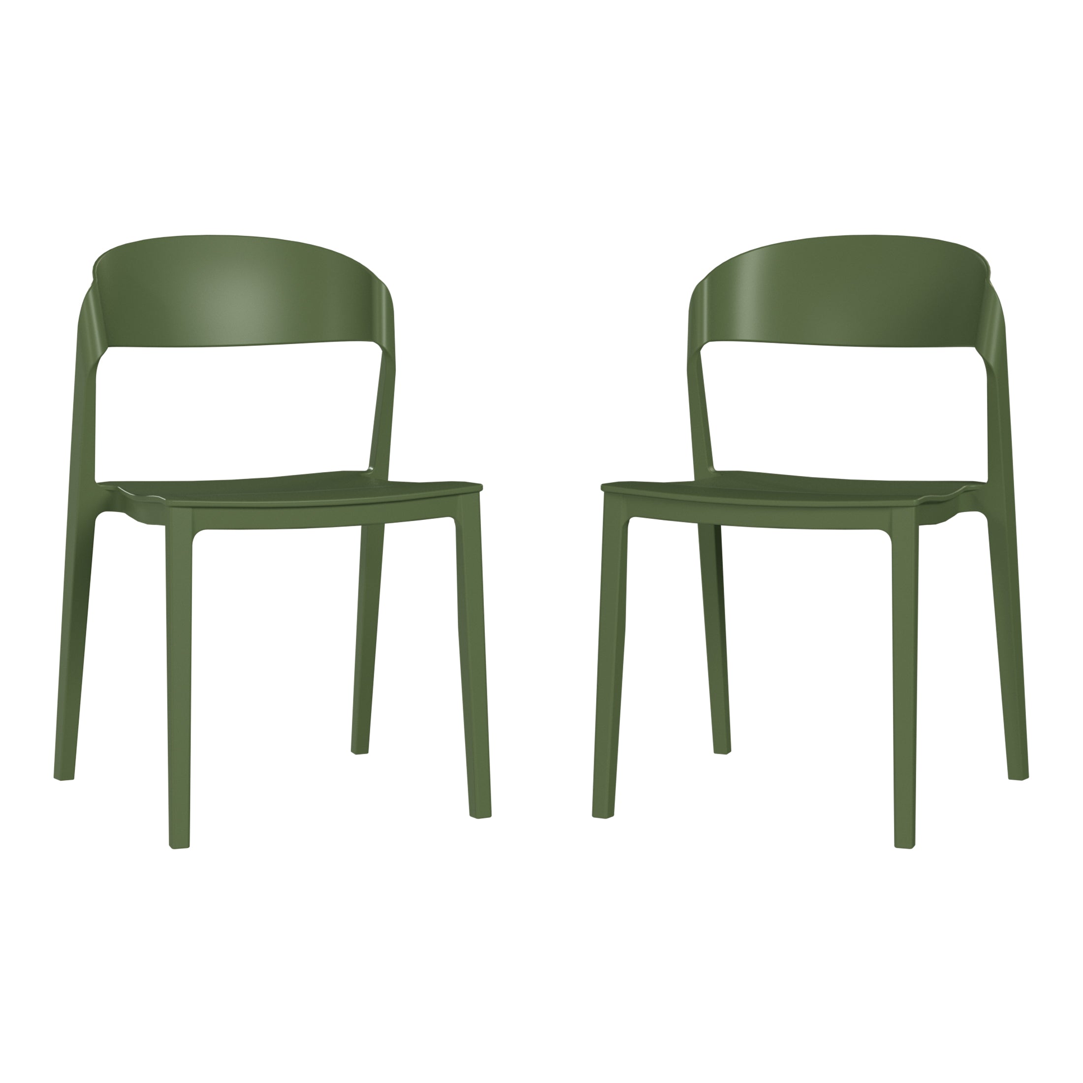 Patio Stacking Dining Side Chair (Set of 2)