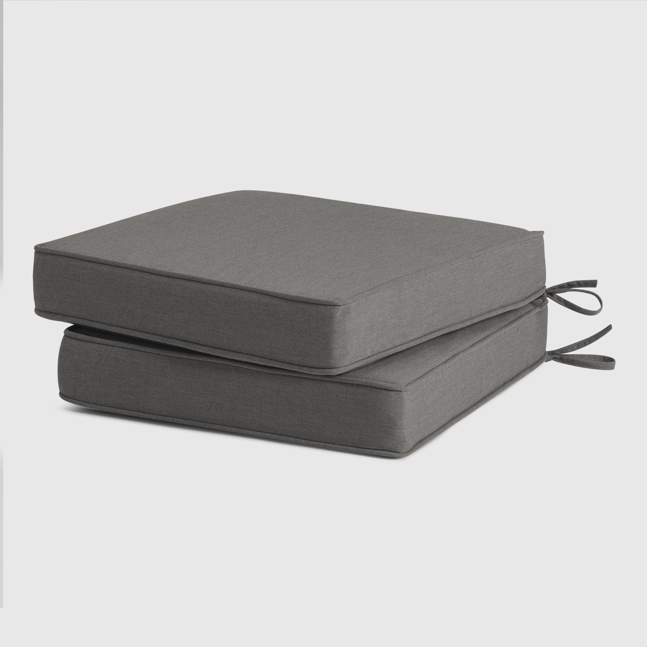 Outdoor Patio Furniture Seat Chair Square Cushions with Piping. Set of 2, 20" x 19"