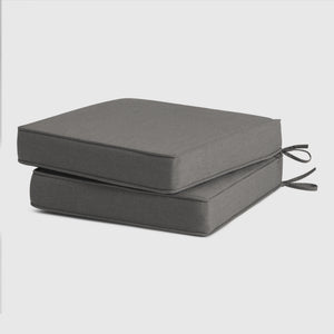 Outdoor Patio Furniture Seat Chair Square Cushions with Piping. Set of 2, 20" x 19"