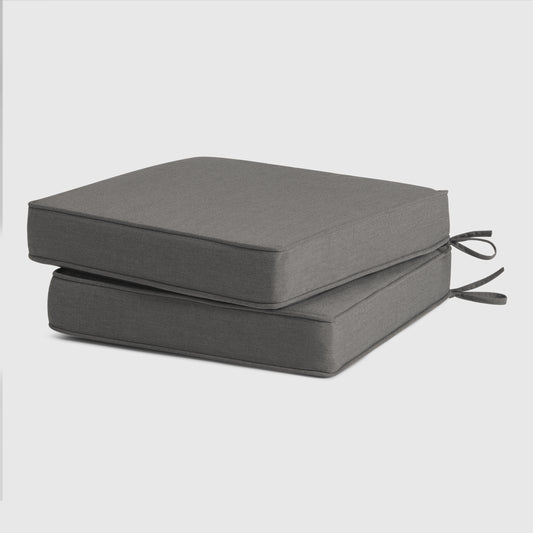 Outdoor Patio Furniture Seat Chair Square Cushions with Piping. Set of 2, 20" x 19"