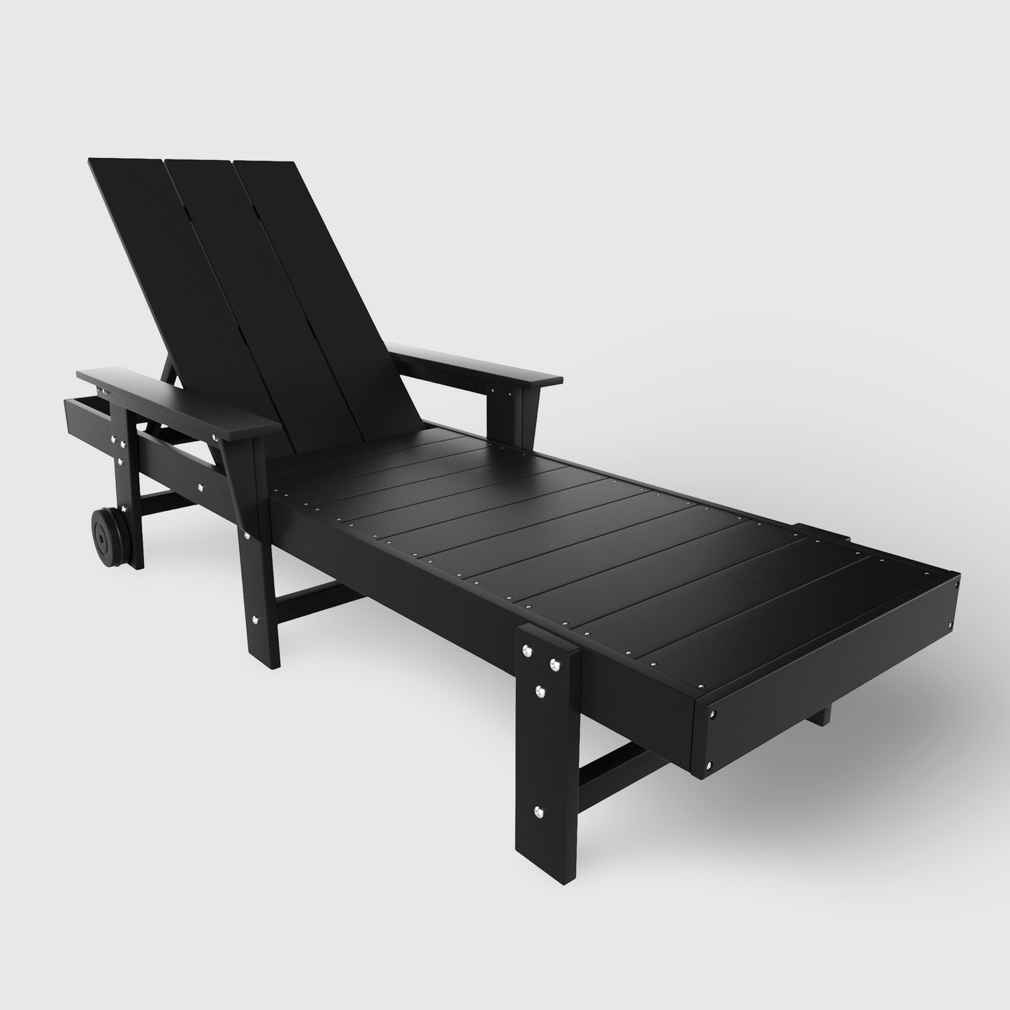 Malibu Modern All-Weather Outdoor Reclining Sun Lounger With Arm Rests & Wheels