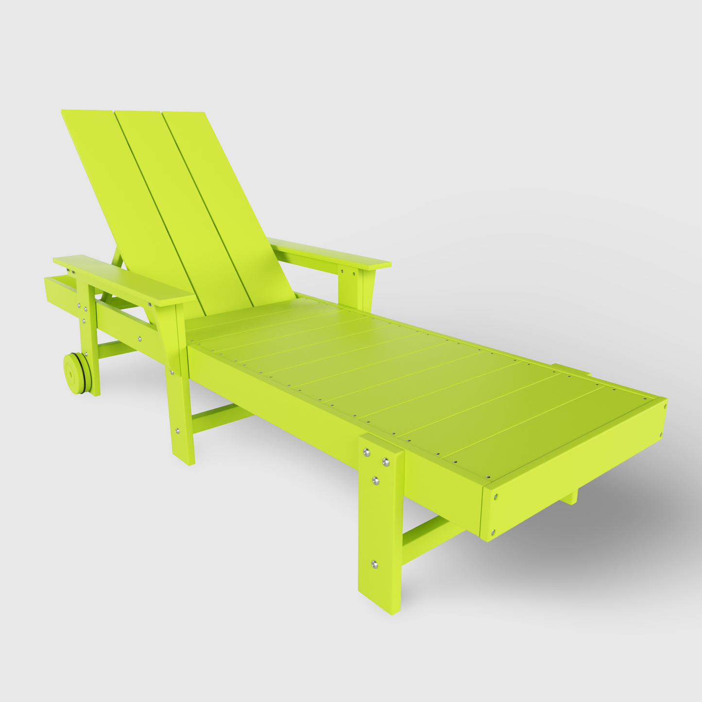 Malibu Modern All-Weather Outdoor Reclining Sun Lounger With Arm Rests & Wheels