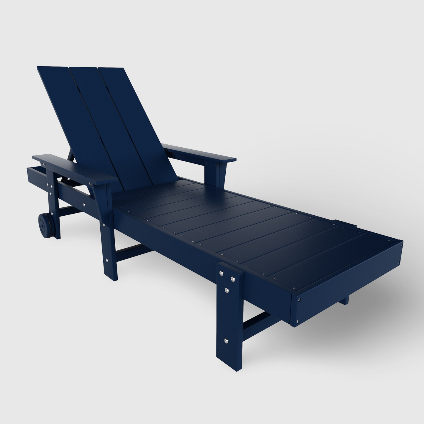 Malibu Modern All-Weather Outdoor Reclining Sun Lounger With Arm Rests & Wheels