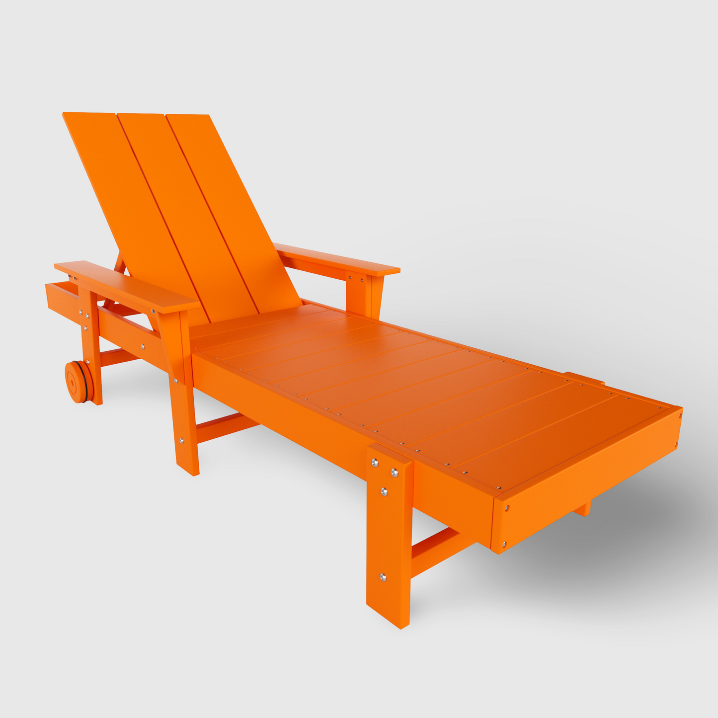 Malibu Modern All-Weather Outdoor Reclining Sun Lounger With Arm Rests & Wheels