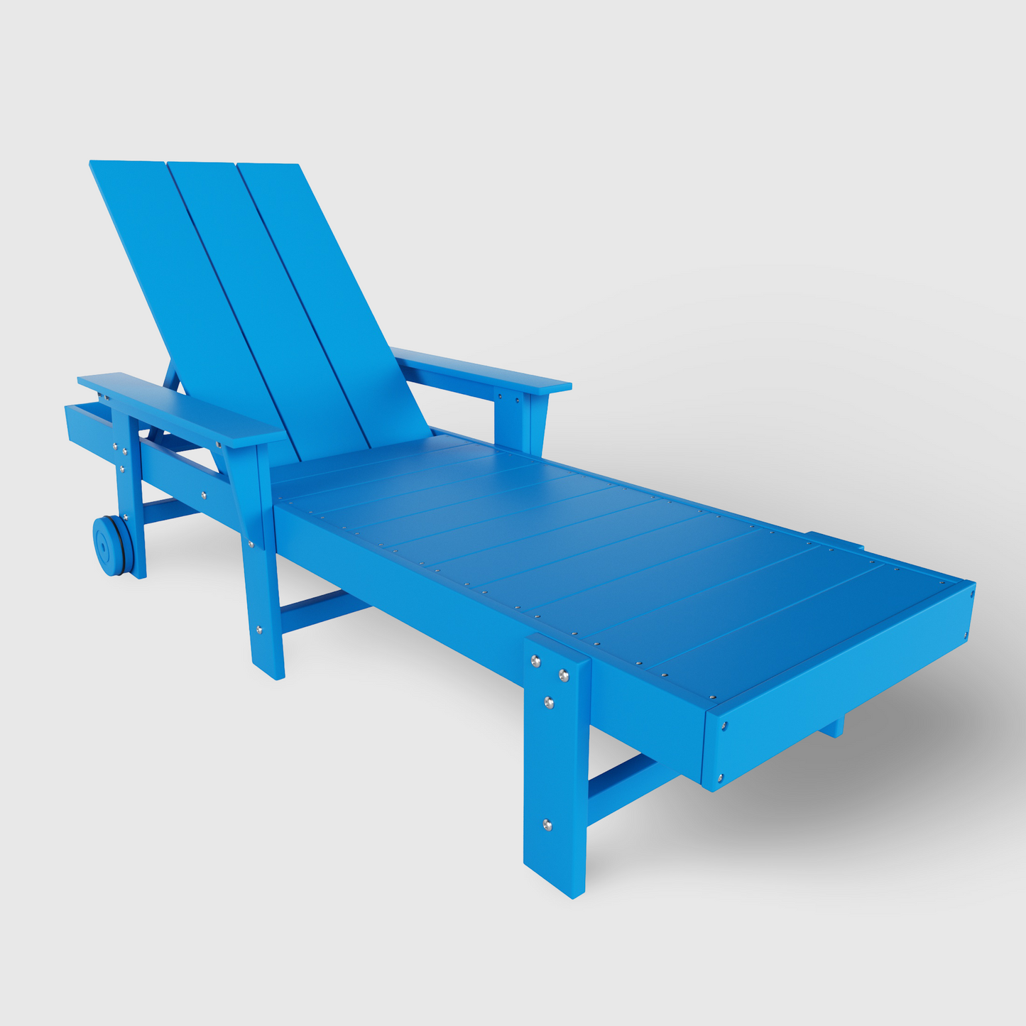 Malibu Modern All-Weather Outdoor Reclining Sun Lounger With Arm Rests & Wheels