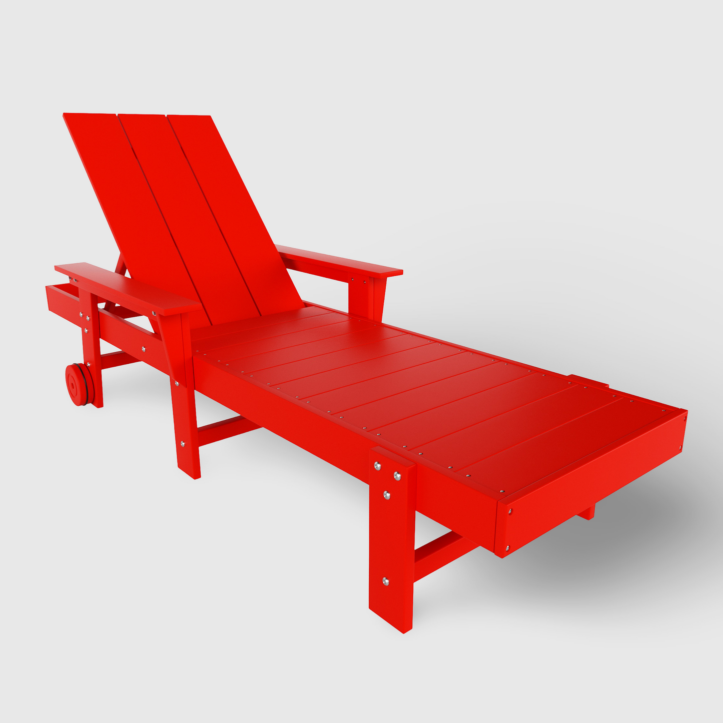 Malibu Modern All-Weather Outdoor Reclining Sun Lounger With Arm Rests & Wheels