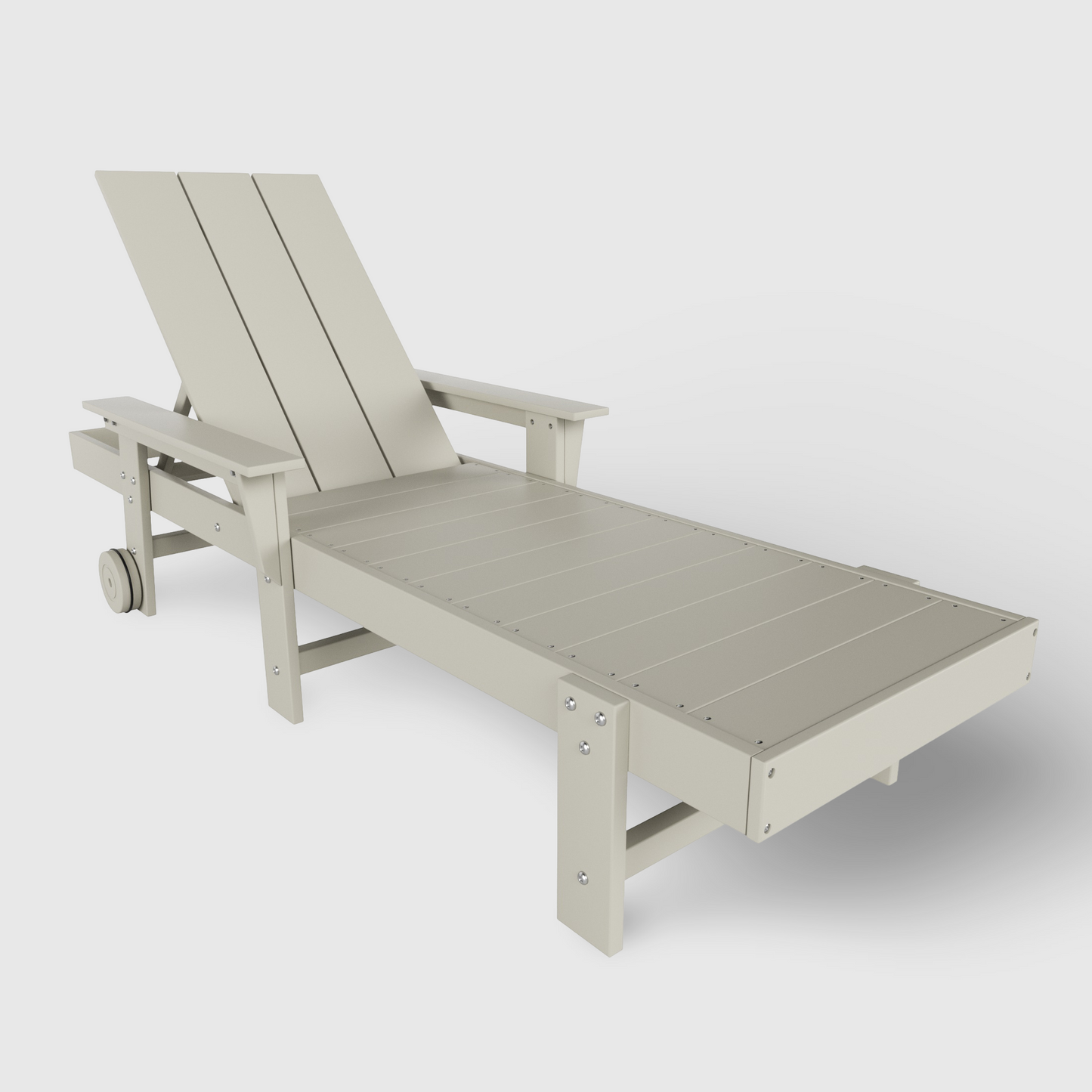 Malibu Modern All-Weather Outdoor Reclining Sun Lounger With Arm Rests & Wheels