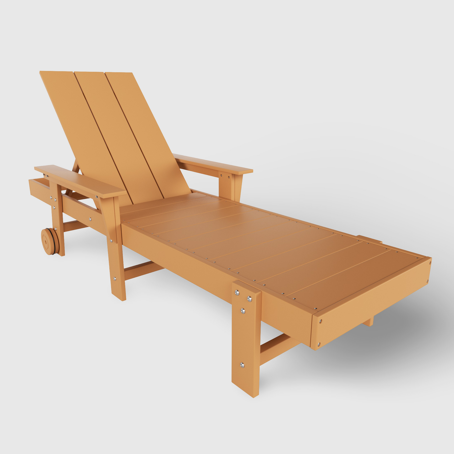 Malibu Modern All-Weather Outdoor Reclining Sun Lounger With Arm Rests & Wheels