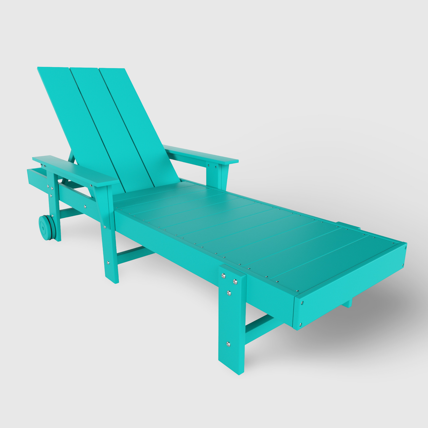 Malibu Modern All-Weather Outdoor Reclining Sun Lounger With Arm Rests & Wheels