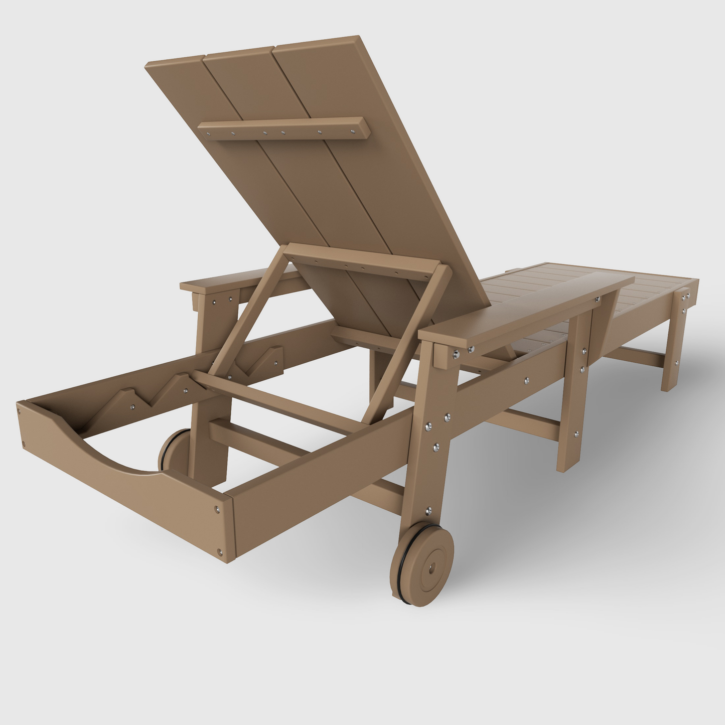 Malibu Modern All-Weather Outdoor Reclining Sun Lounger With Arm Rests & Wheels