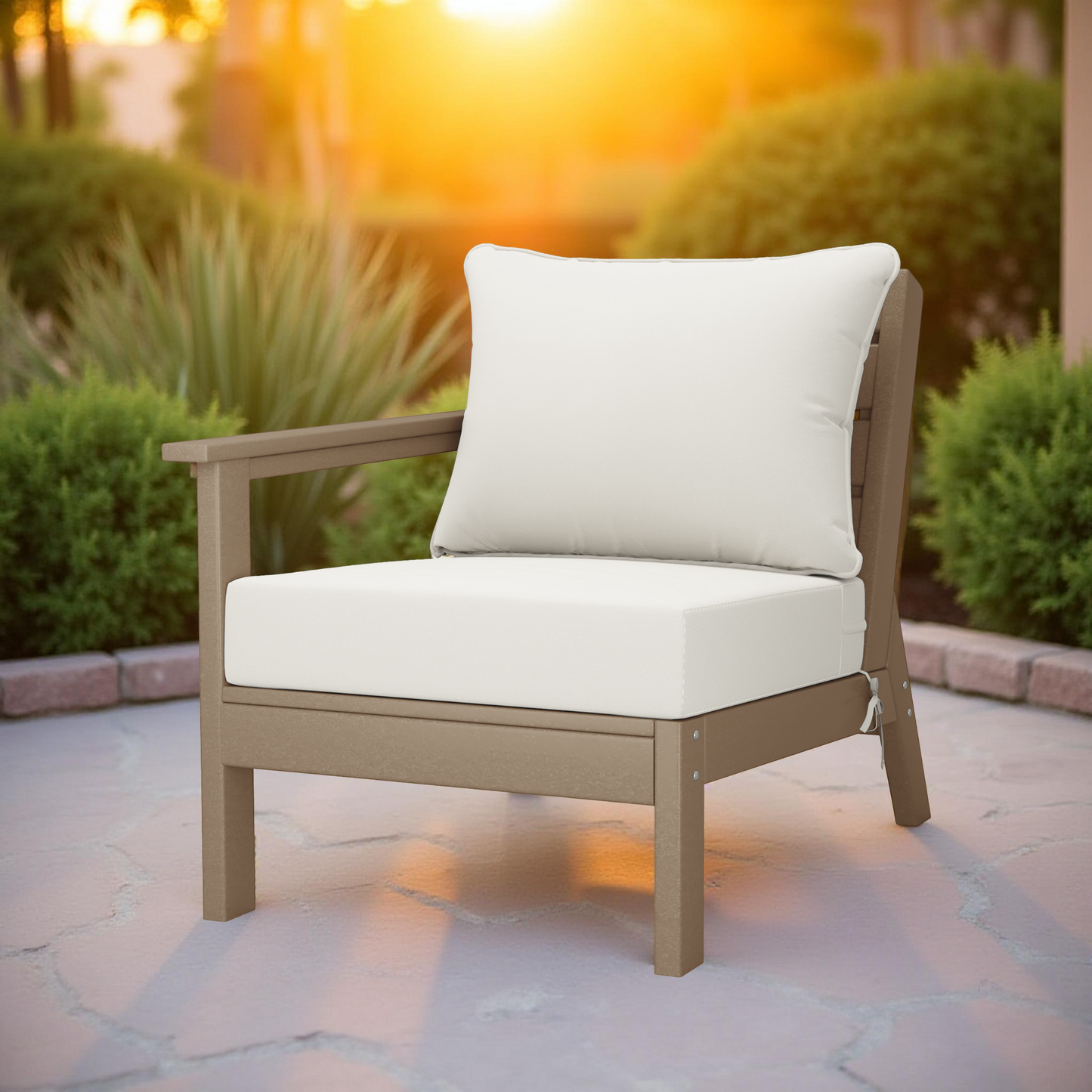 Outdoor Deep Seat Chair Cushions, 2-Piece Set, Water-Repellent (25" × 25")