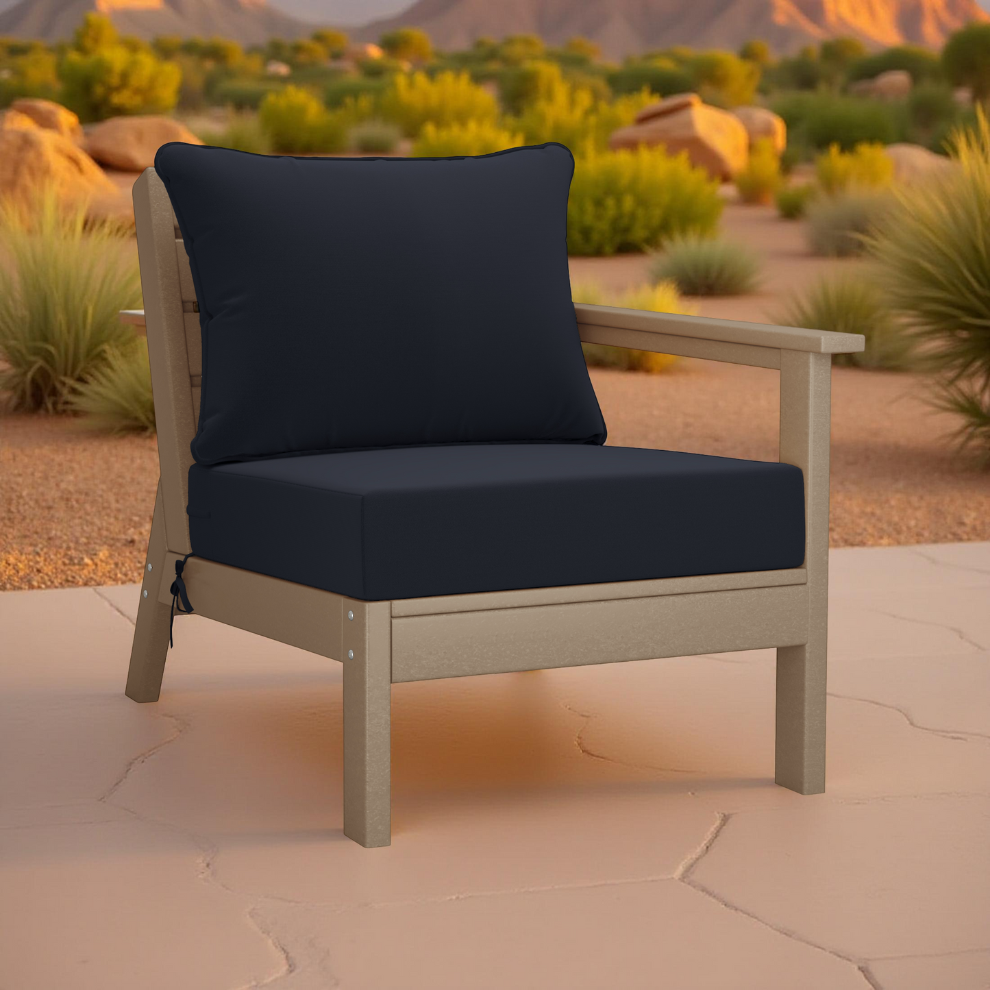 Outdoor Deep Seat Chair Cushions, 2-Piece Set, Water-Repellent (25" × 25")