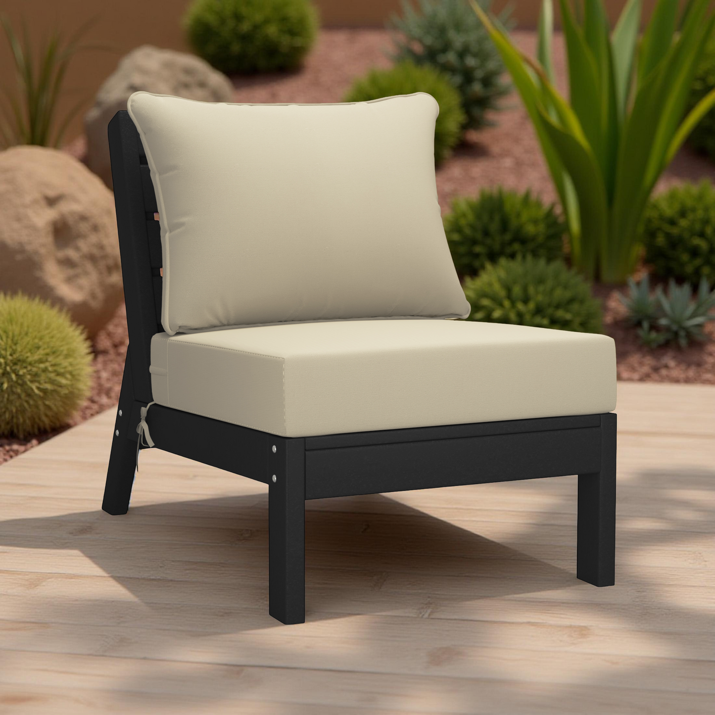Scottsdale All-Weather Outdoor Modular Deep Seating Armless Chair (with Optional Cushions)