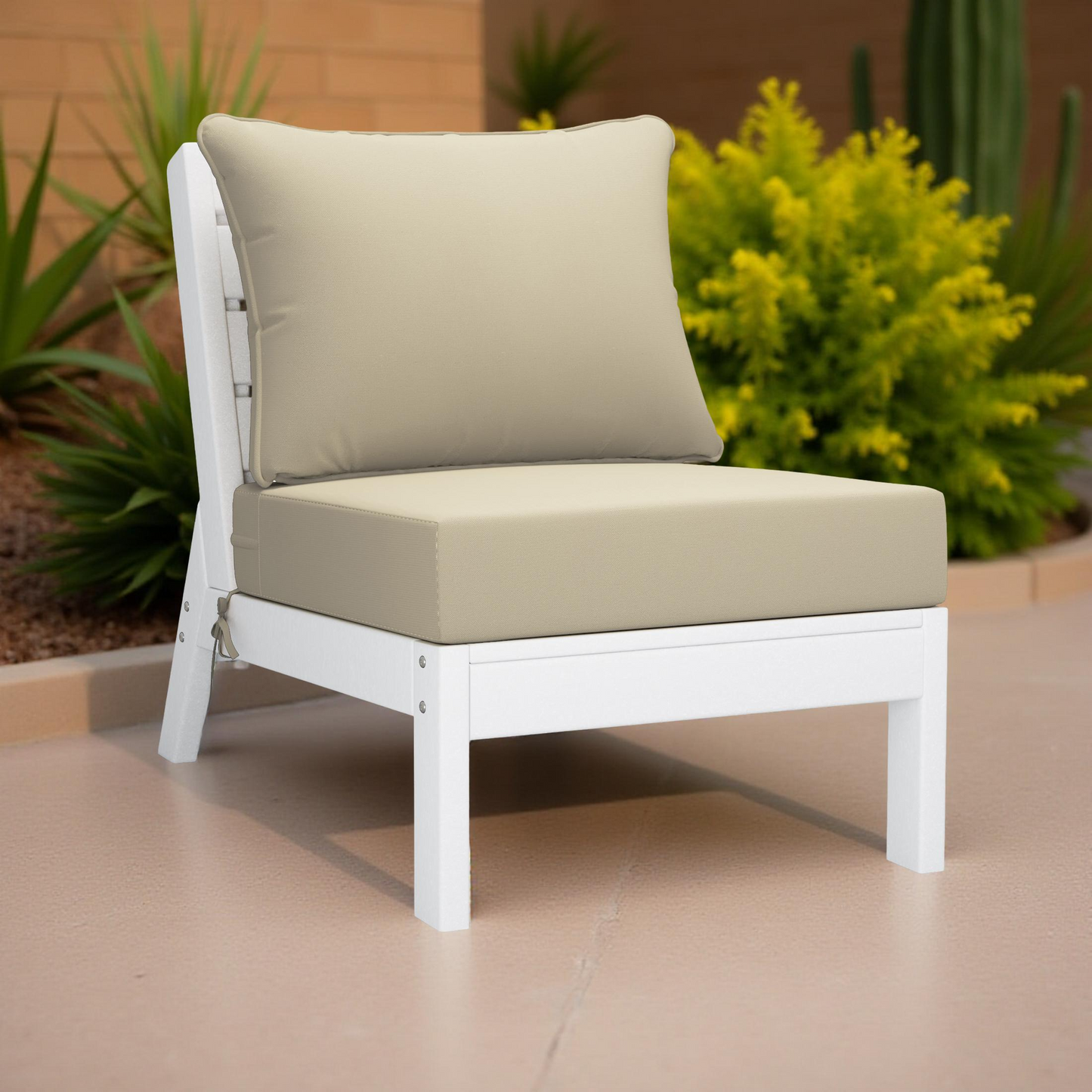 Scottsdale All-Weather Outdoor Modular Deep Seating Armless Chair (with Optional Cushions)