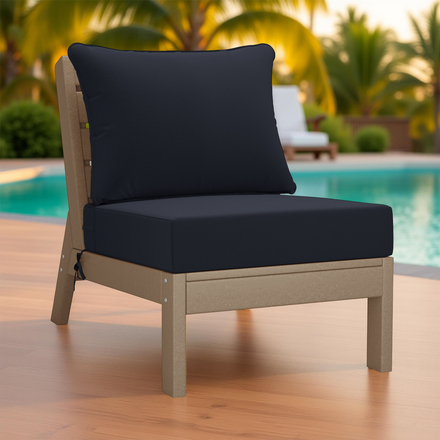 Scottsdale All-Weather Outdoor Modular Deep Seating Armless Chair (with Optional Cushions)