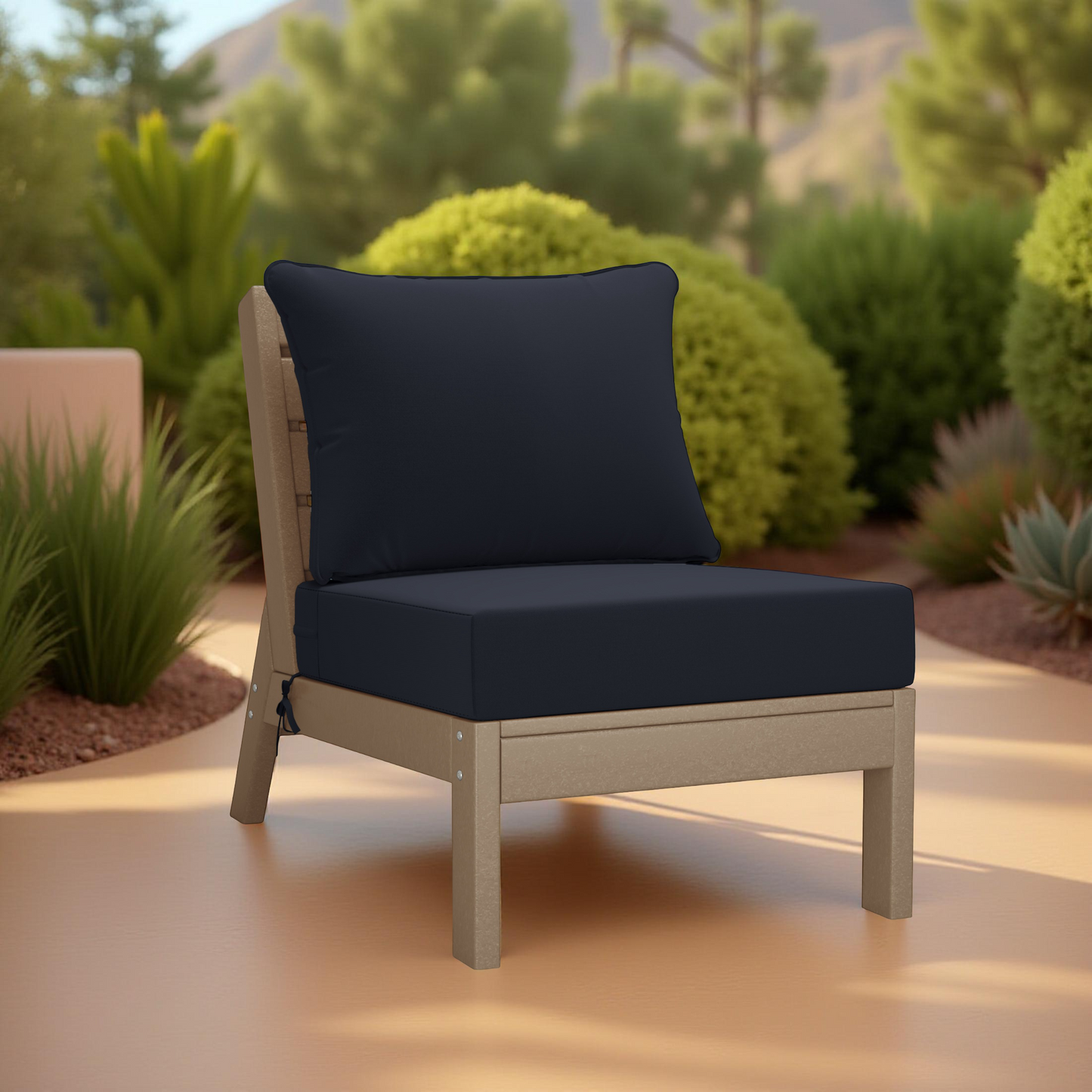 Scottsdale All-Weather Outdoor Modular Deep Seating Armless Chair (with Optional Cushions)