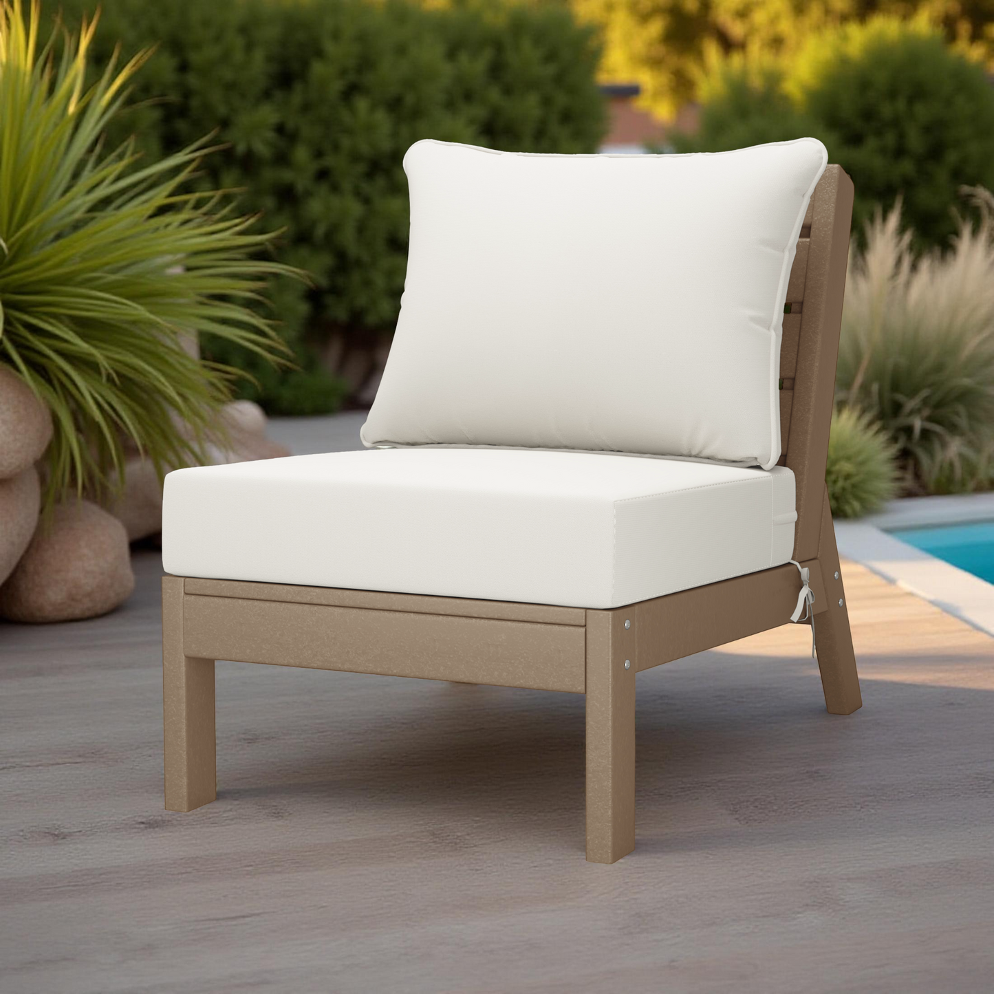 Scottsdale All-Weather Outdoor Modular Deep Seating Armless Chair (with Optional Cushions)