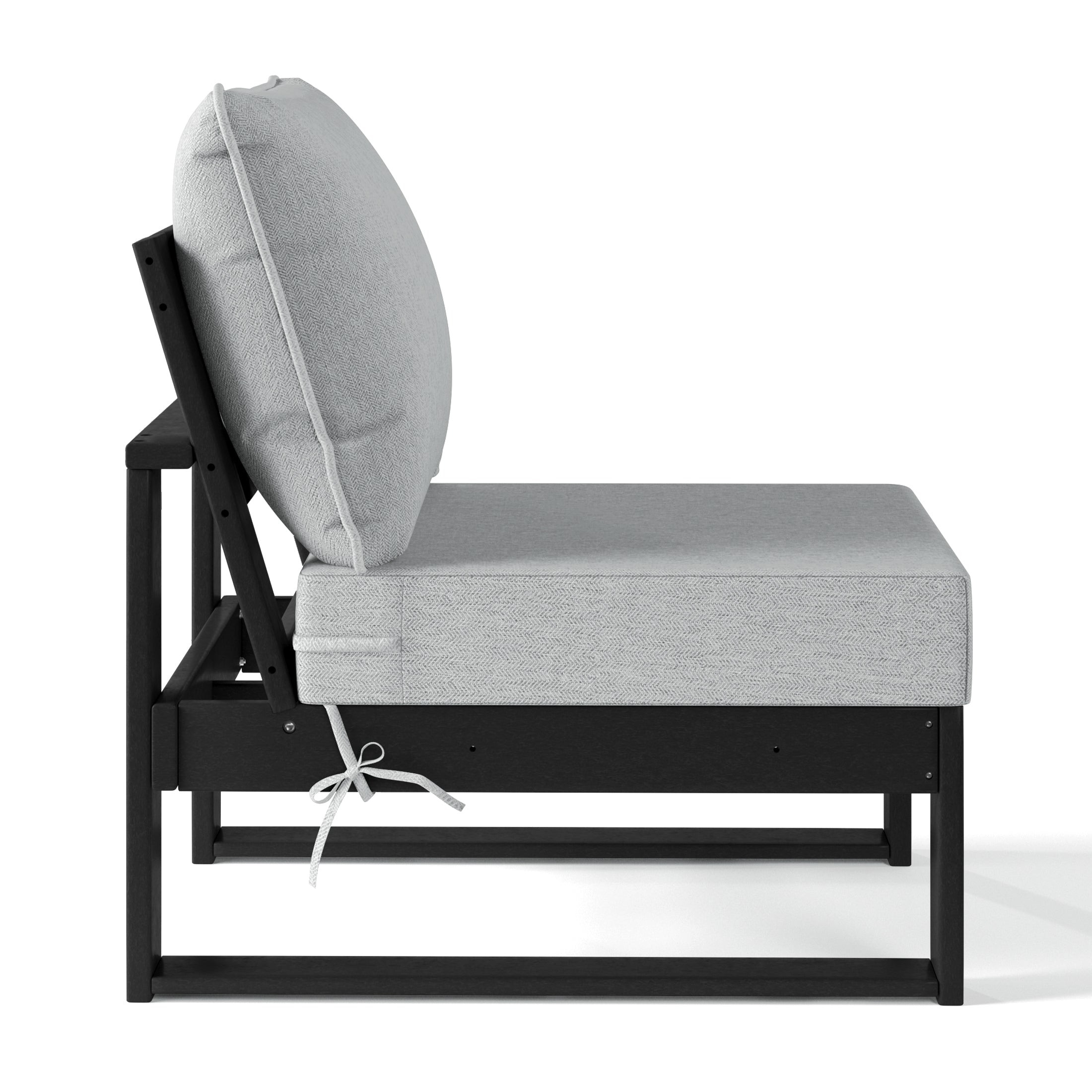 Signature All-Weather Outdoor Modular Deep Seating Cushioned Side Chair (Center Sectional Seat)