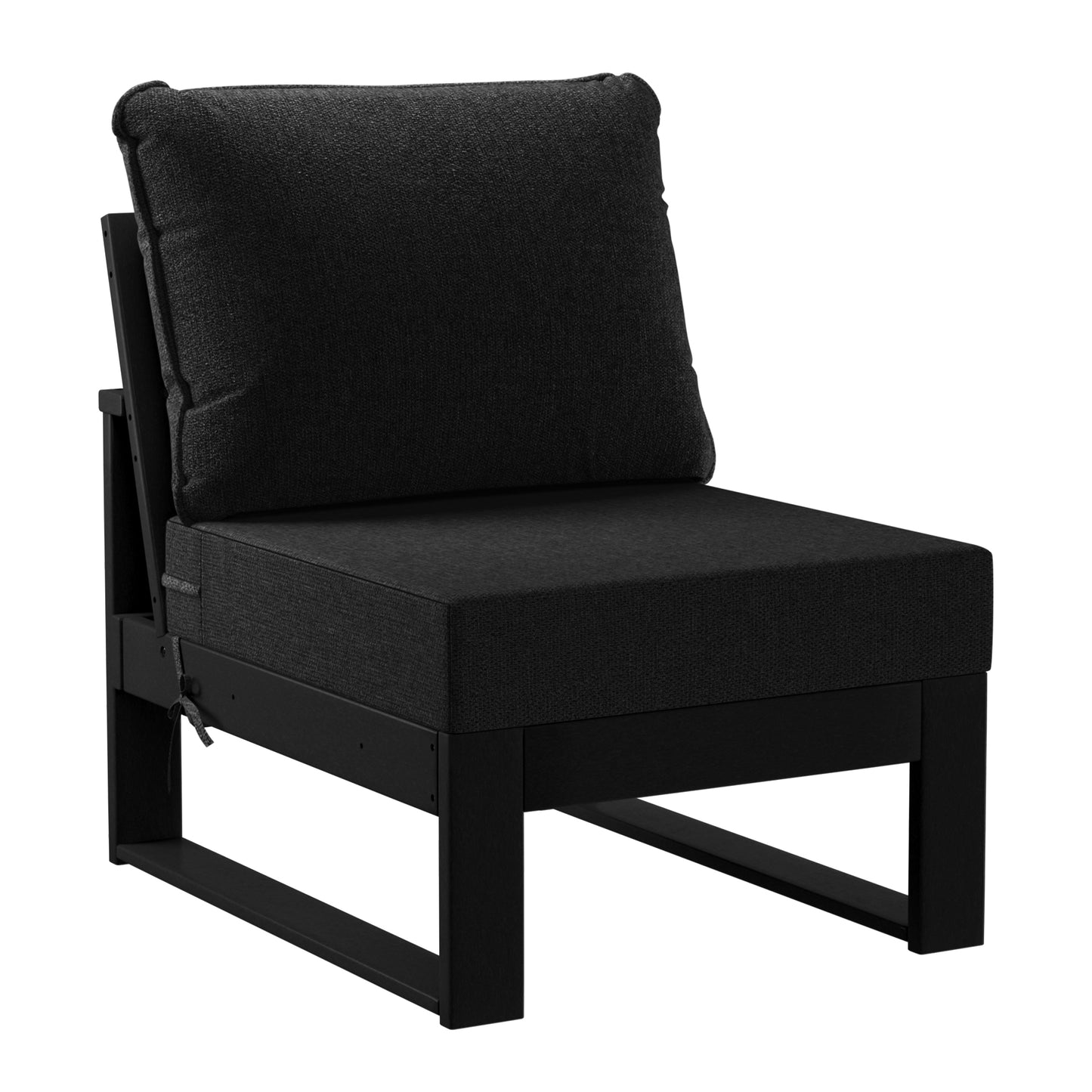 Signature All-Weather Outdoor Modular Deep Seating Cushioned Side Chair (Center Sectional Seat)