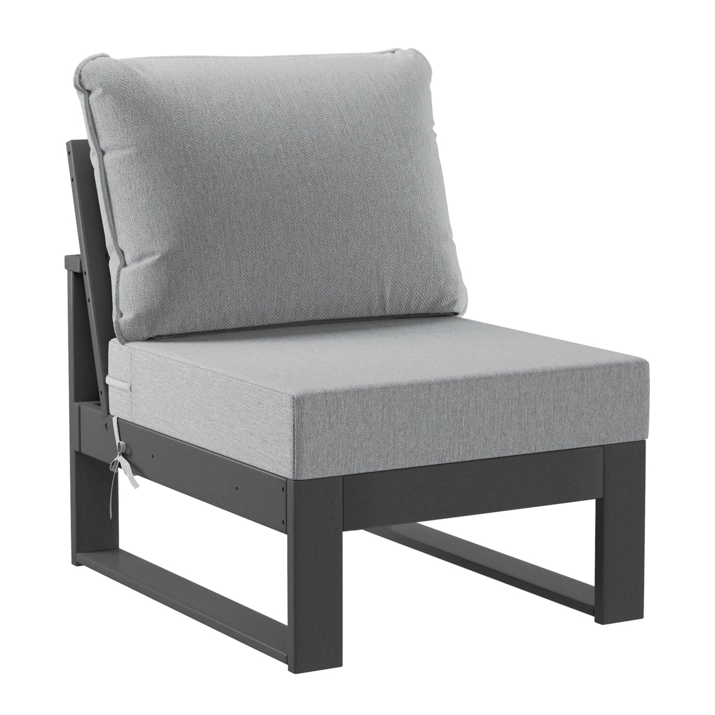Signature All-Weather Outdoor Modular Deep Seating Cushioned Side Chair (Center Sectional Seat)