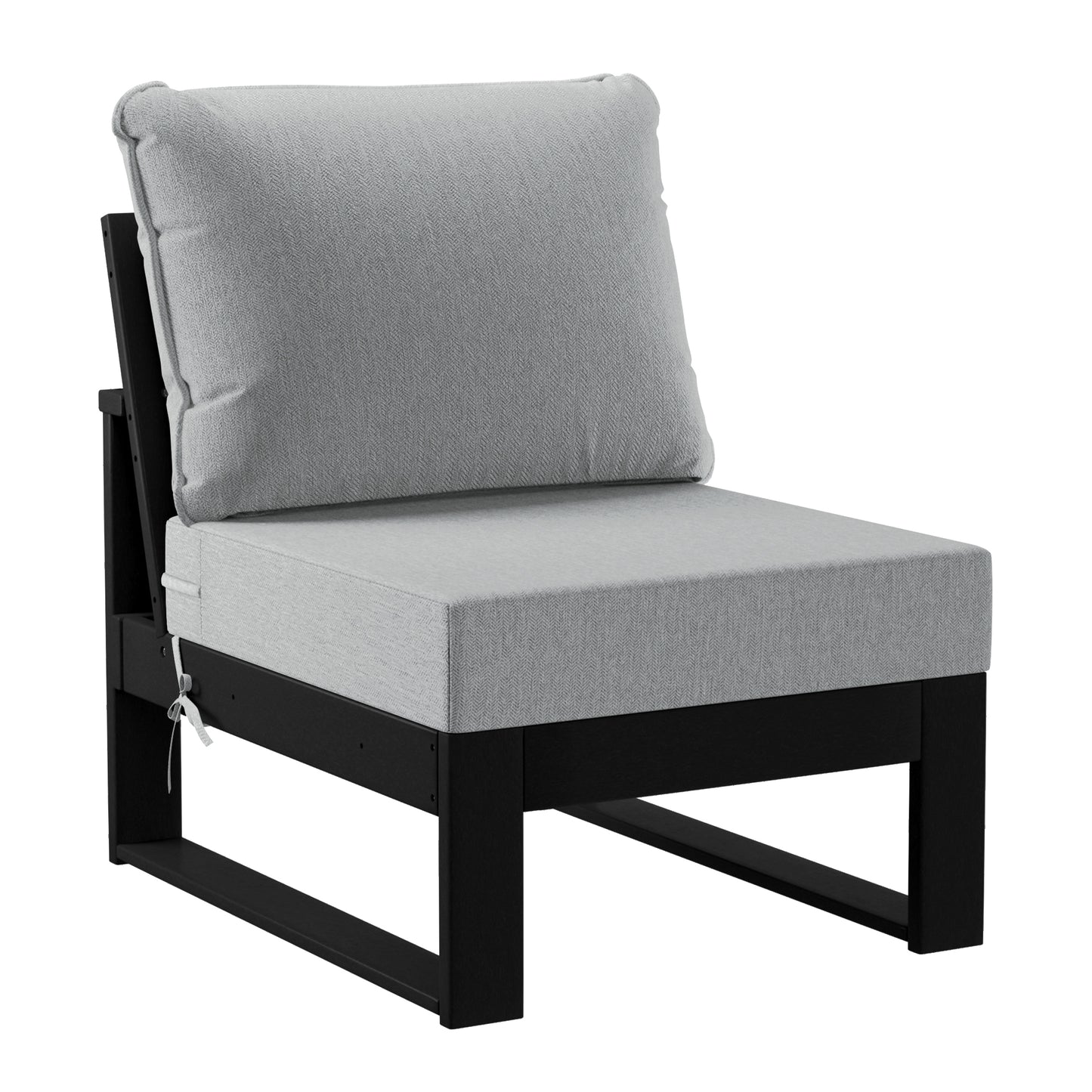 Signature All-Weather Outdoor Modular Deep Seating Cushioned Side Chair (Center Sectional Seat)