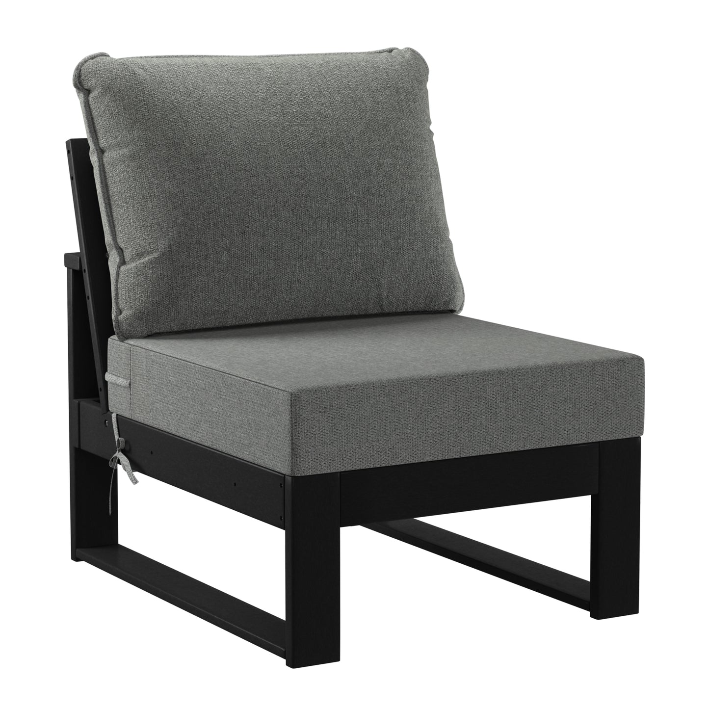 Signature All-Weather Outdoor Modular Deep Seating Cushioned Side Chair (Center Sectional Seat)