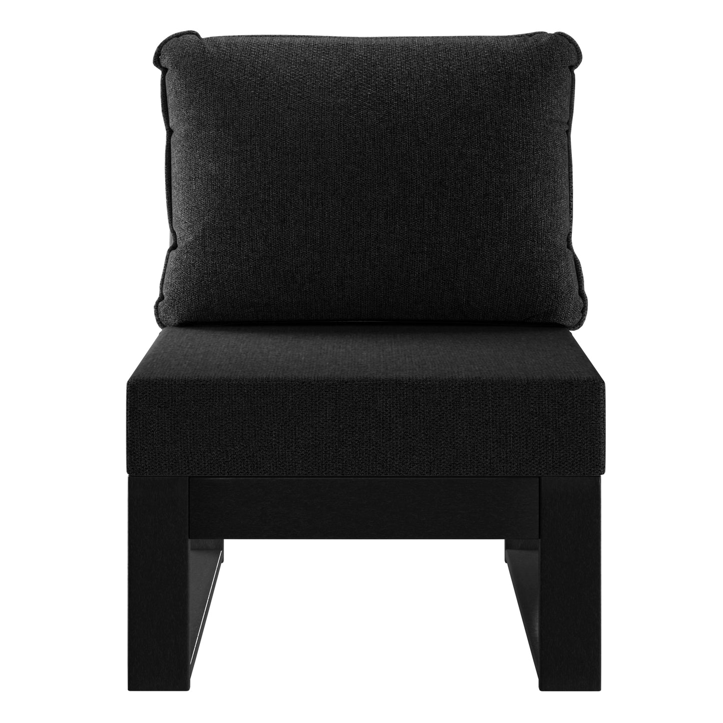 Signature All-Weather Outdoor Modular Deep Seating Cushioned Side Chair (Center Sectional Seat)