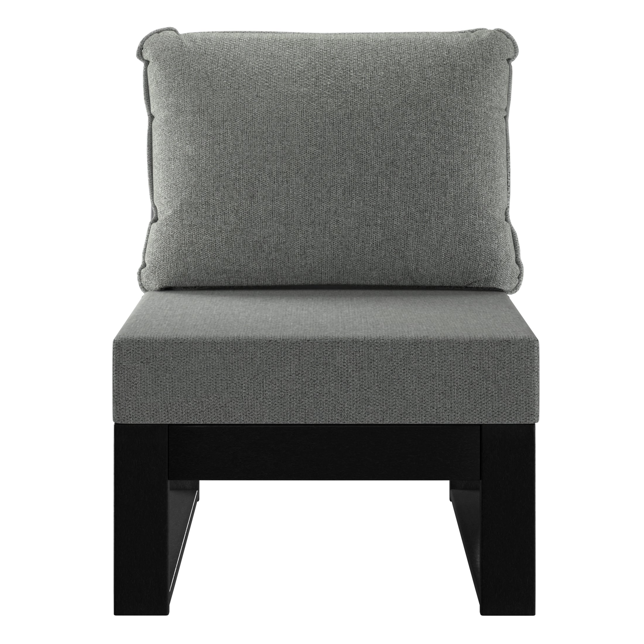 Signature All-Weather Outdoor Modular Deep Seating Cushioned Side Chair (Center Sectional Seat)