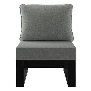 Signature All-Weather Outdoor Modular Deep Seating Cushioned Side Chair (Center Sectional Seat)