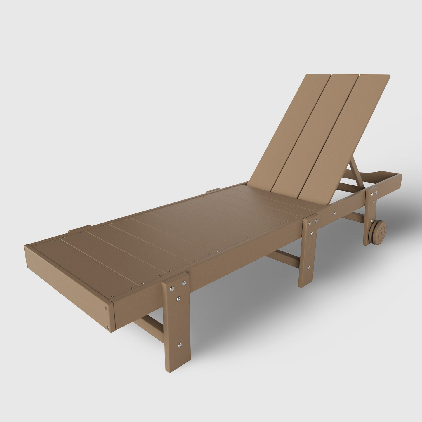 POLYTRENDS™ Malibu Modern All-Weather Outdoor Reclining Sun Lounger With Wheels