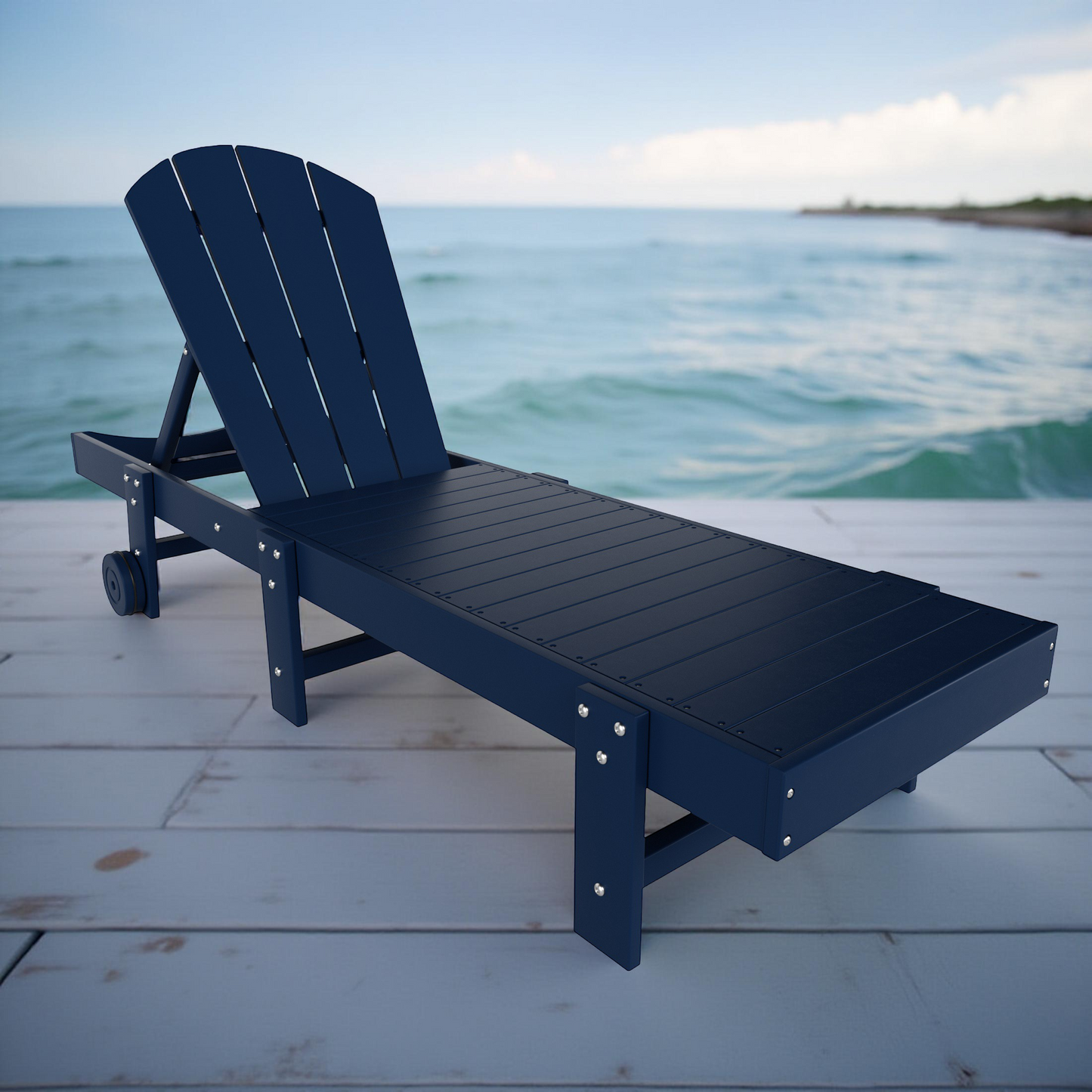 Chatham All-Weather Outdoor Adirondack Reclining Sun Lounger With Wheels